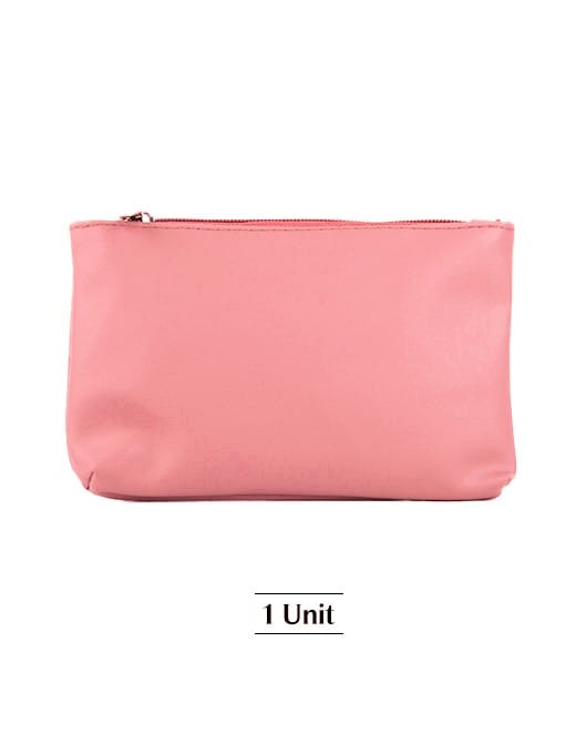 Multi-Utility Leather Travel Pouch - Pink | Size: 1 Unit By Smytten